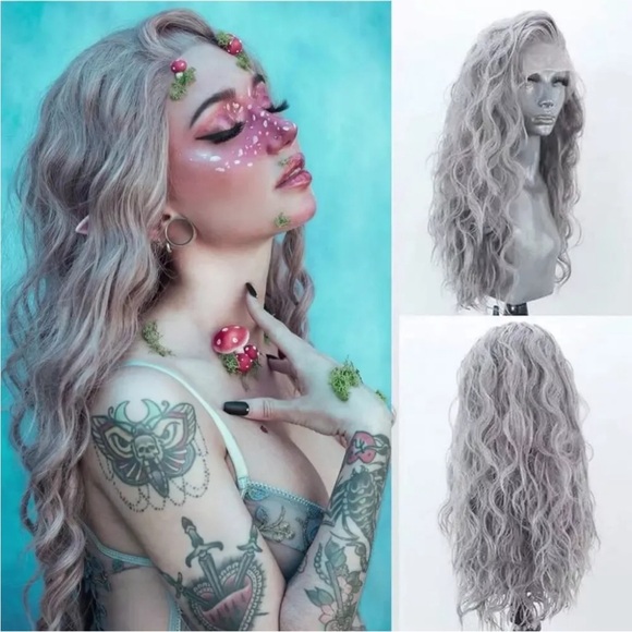 22” Beautiful GREY WAVYLace Front Wig NEW